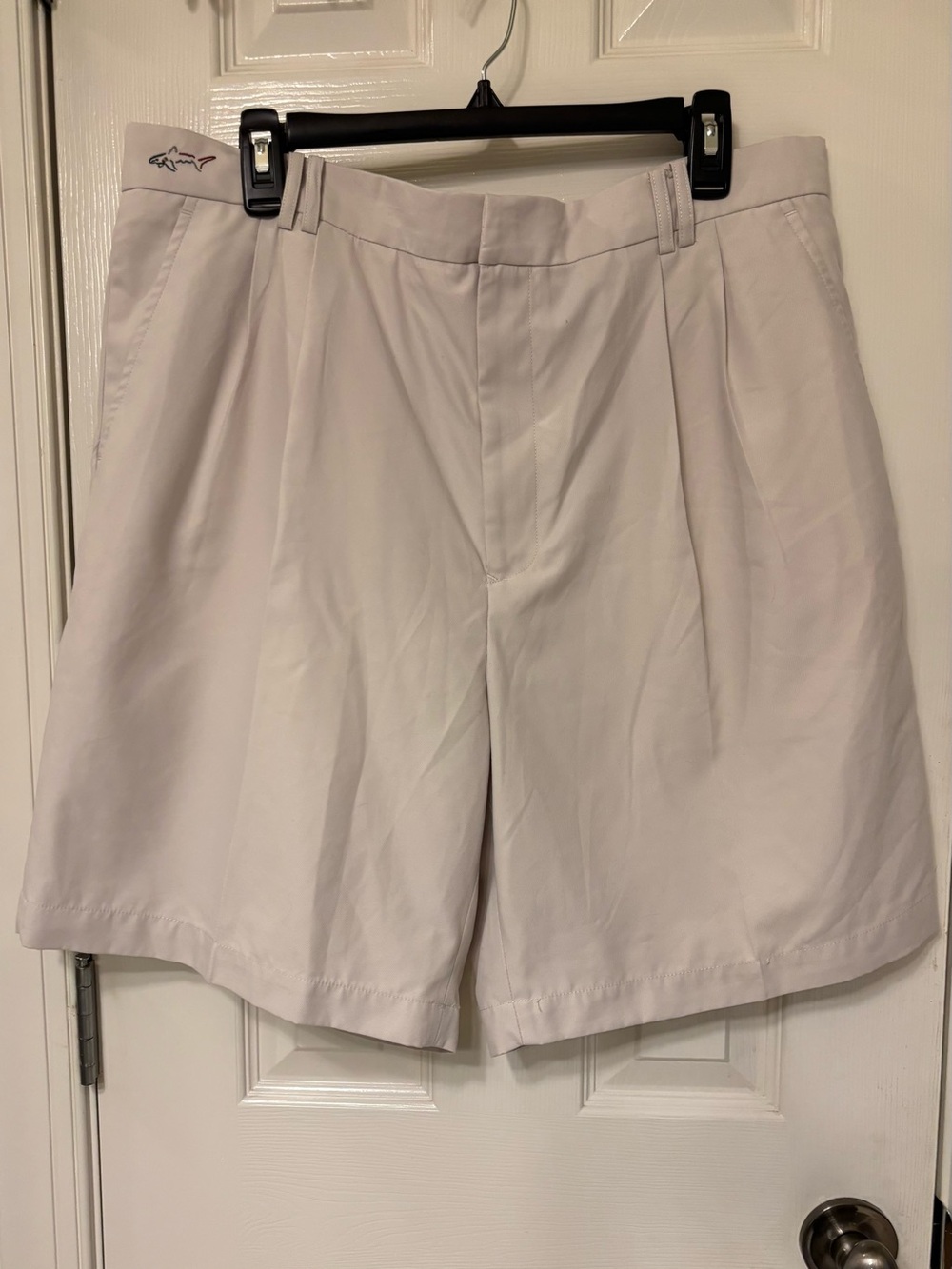 Greg Norman Collection Light Gray Flat Front Golf Shorts